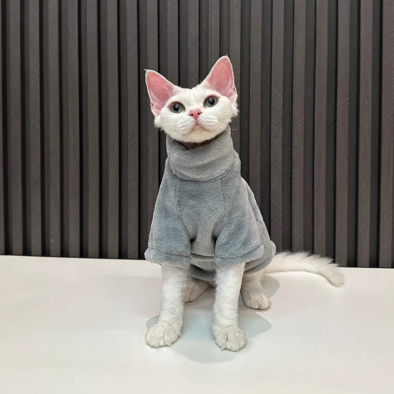 Warm Fleece Sweater for Hairless Cats