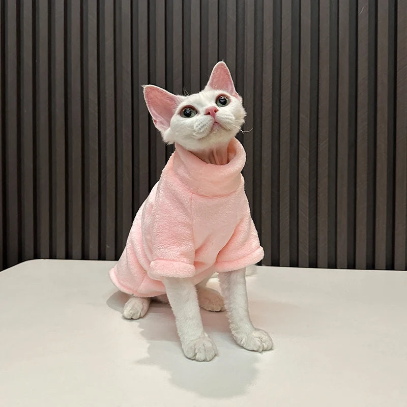 Warm Fleece Sweater for Hairless Cats