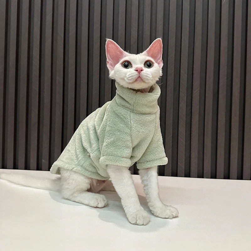 Warm Fleece Sweater for Hairless Cats