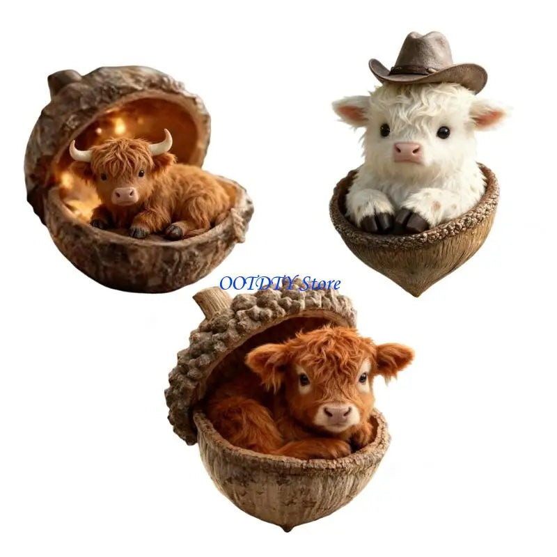 Highland Cow Christmas Ornaments