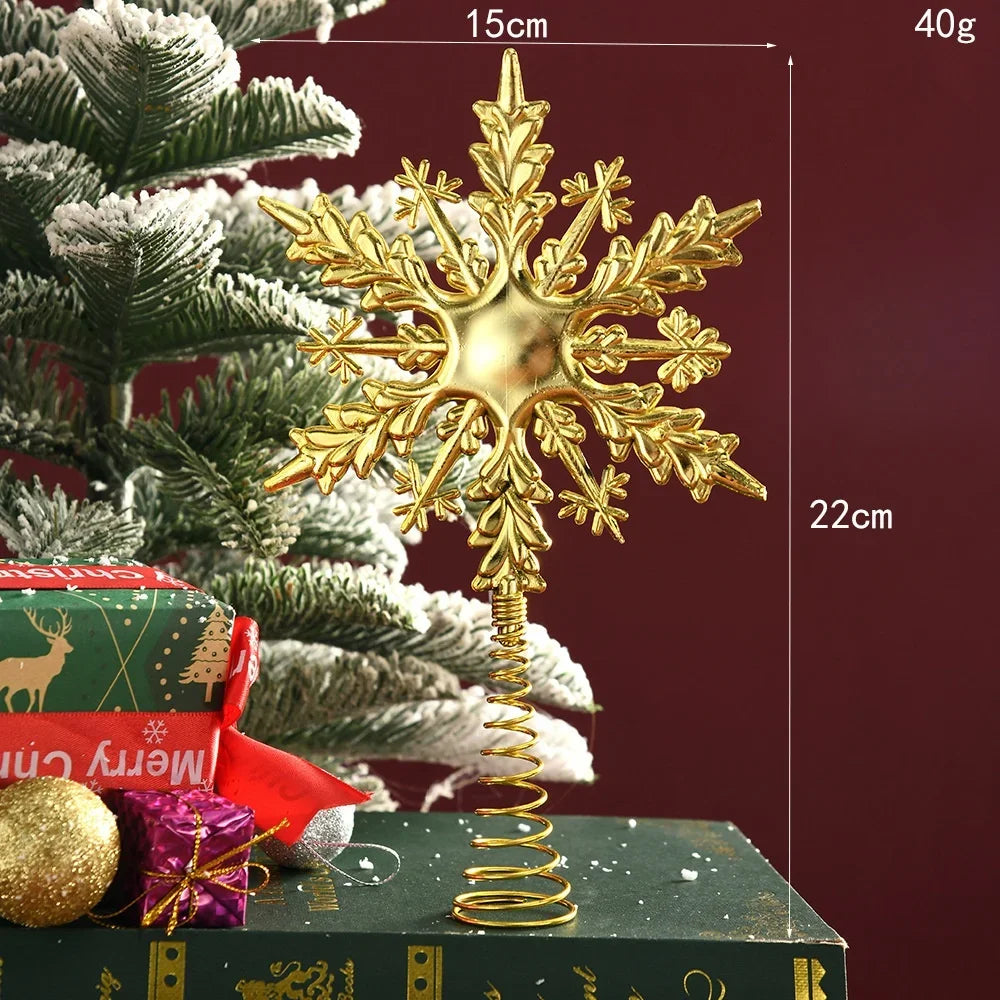 Gold Glitter Christmas Tree Star Topper