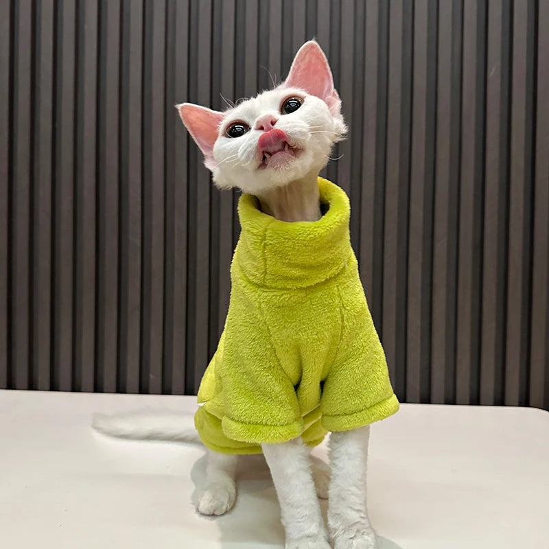 Warm Fleece Sweater for Hairless Cats