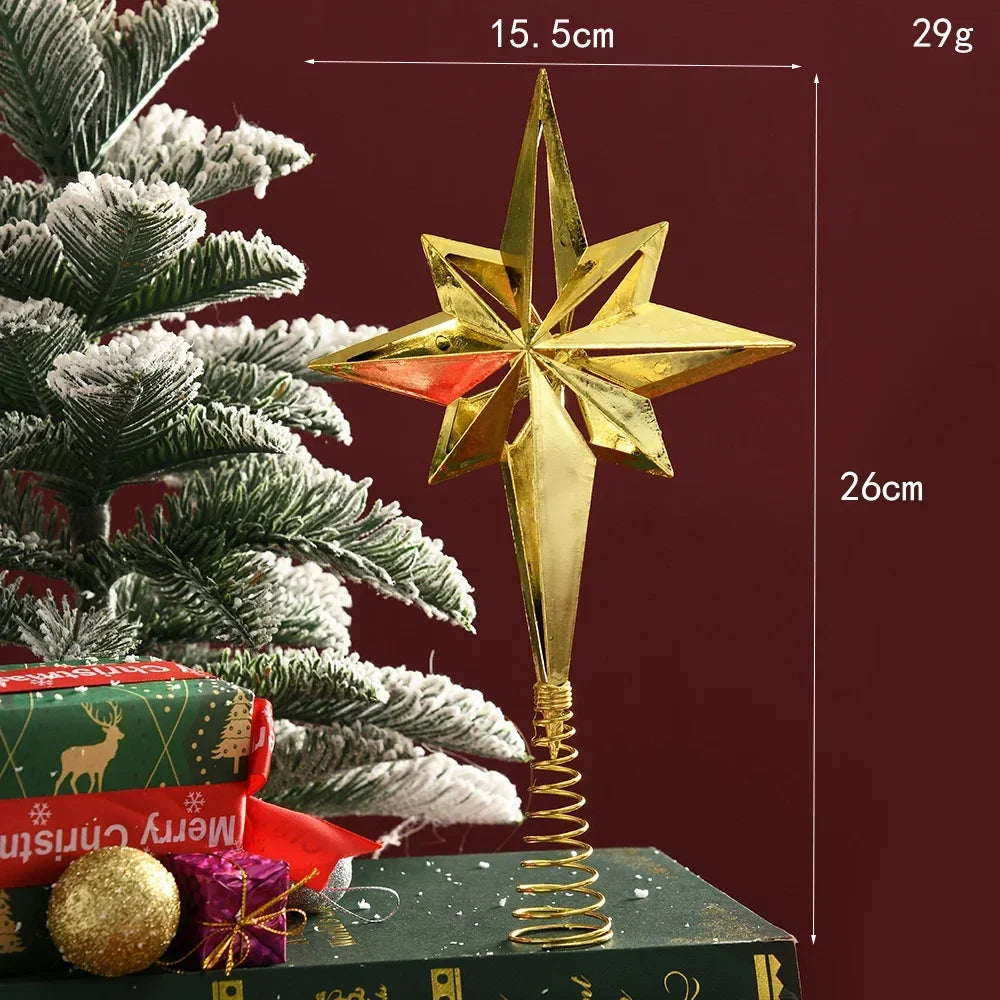 Gold Glitter Christmas Tree Star Topper