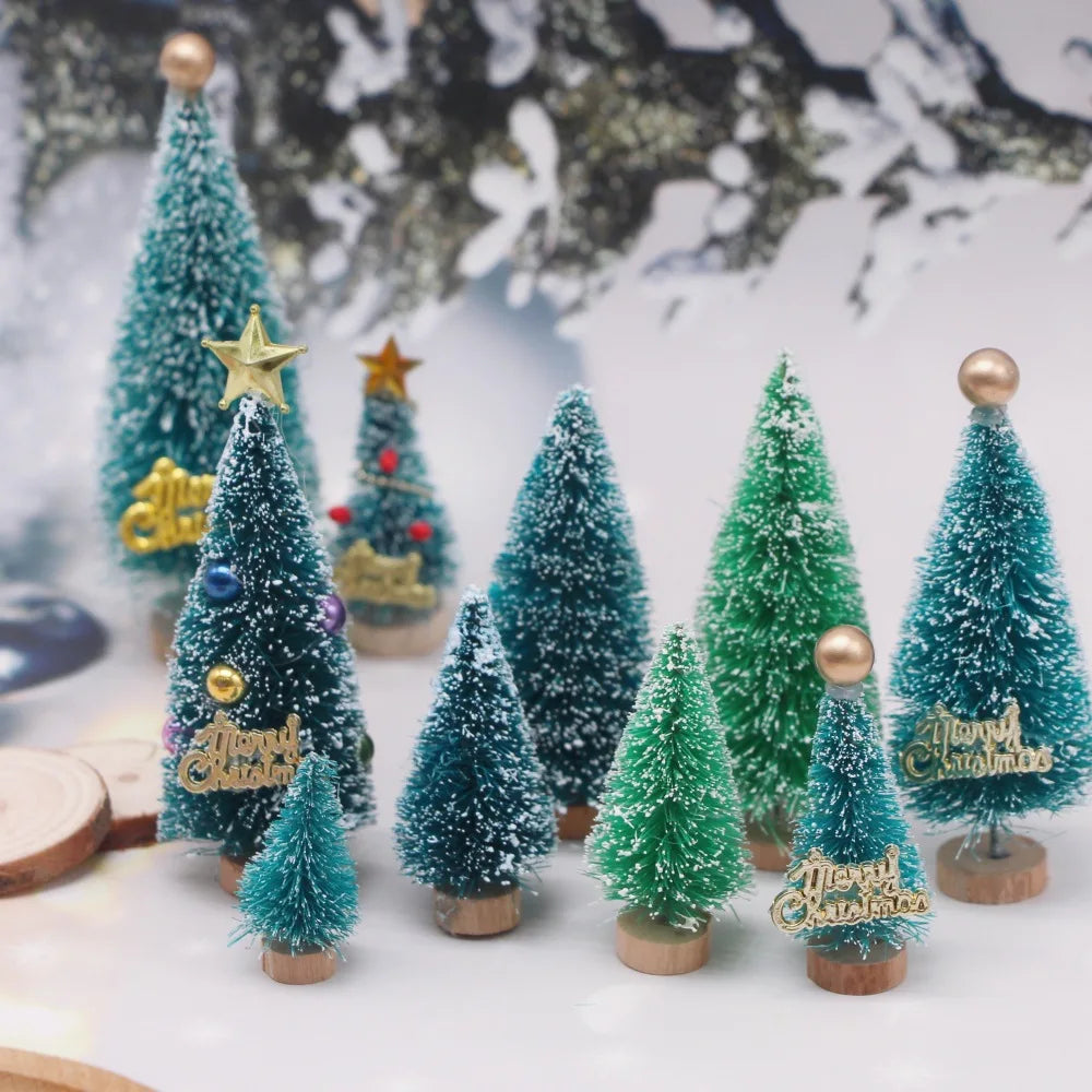 Mini Snowy Christmas Trees for Village Displays