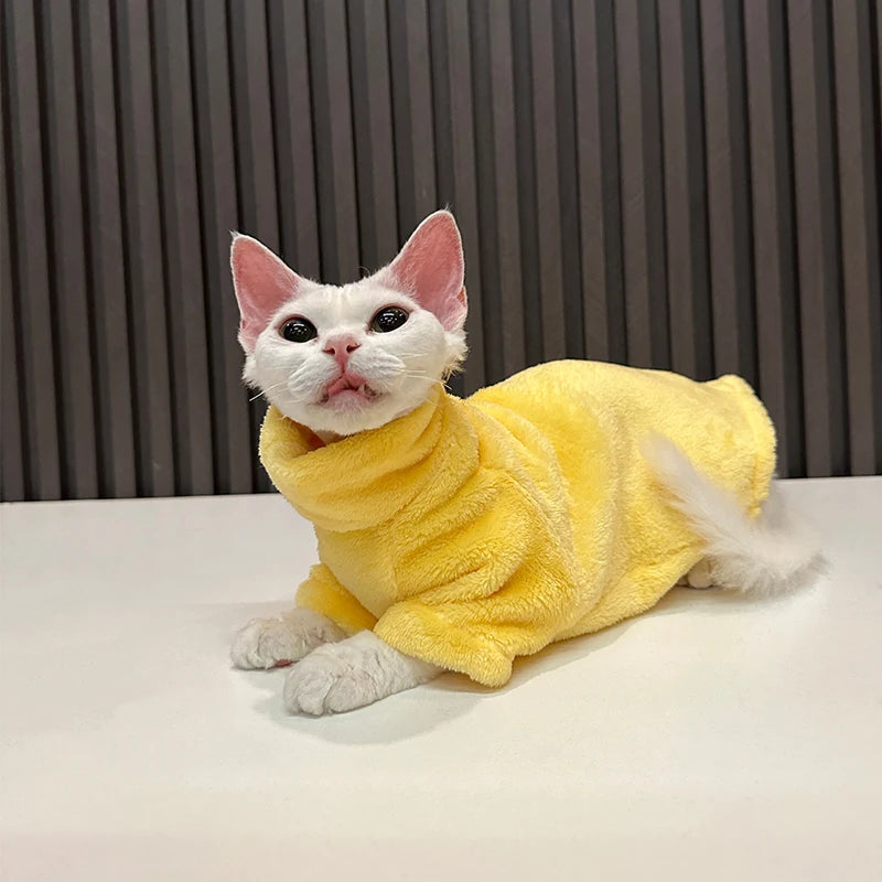Warm Fleece Sweater for Hairless Cats