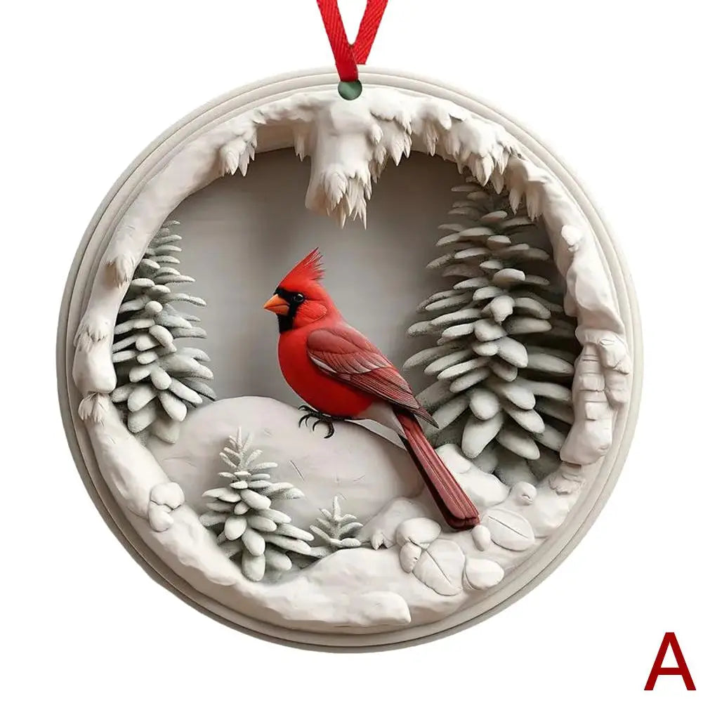 Red Cardinal Christmas Tree Ornaments