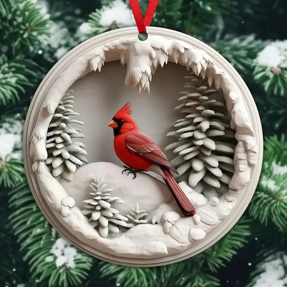 Red Cardinal Christmas Tree Ornaments
