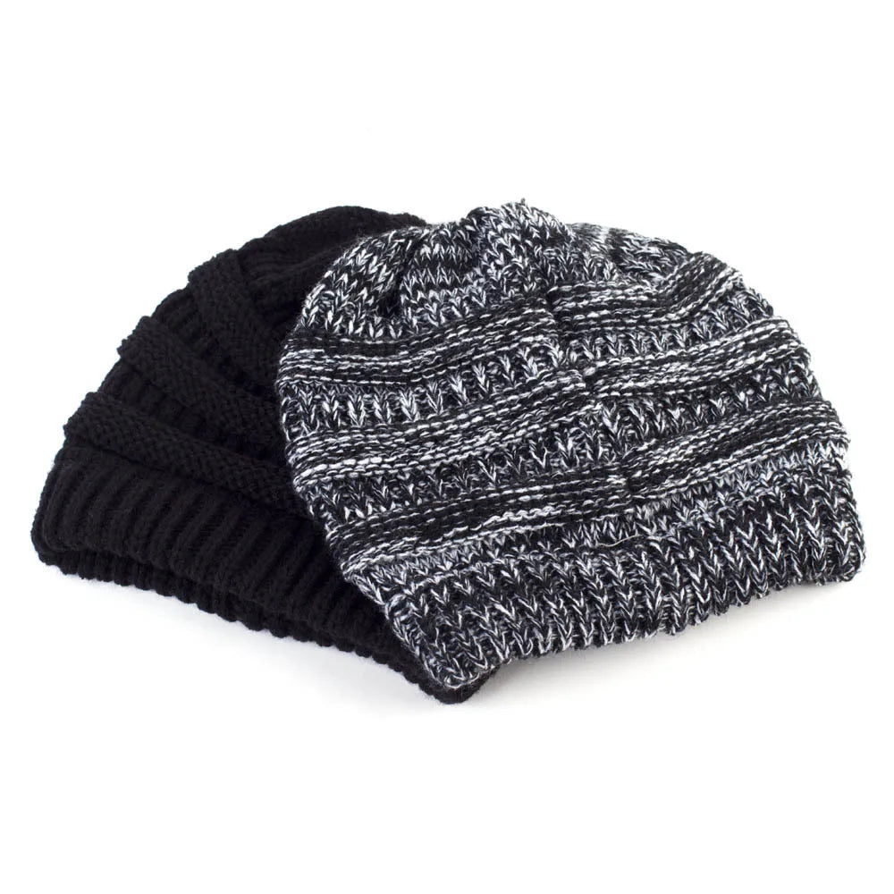 Women's Ponytail Knit Winter Beanie