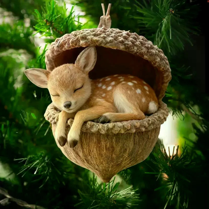 Festive Animal Acrylic Christmas Ornaments