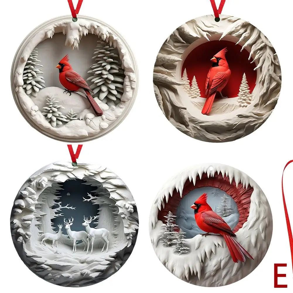 Red Cardinal Christmas Tree Ornaments