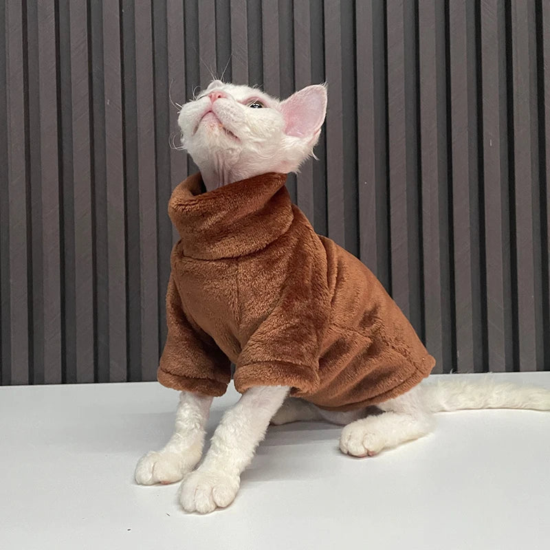Warm Fleece Sweater for Hairless Cats
