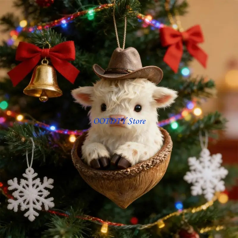Highland Cow Christmas Ornaments
