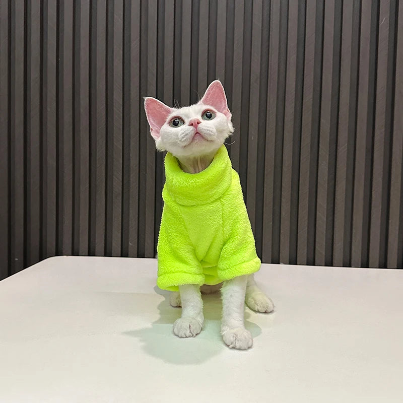 Warm Fleece Sweater for Hairless Cats