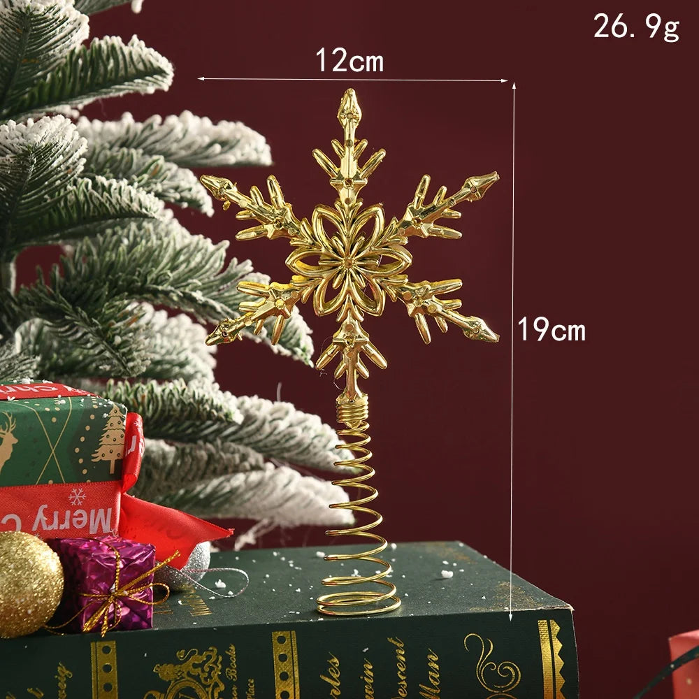 Gold Glitter Christmas Tree Star Topper