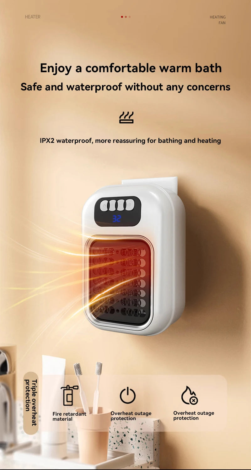 Portable Mini Wall Heater with Remote