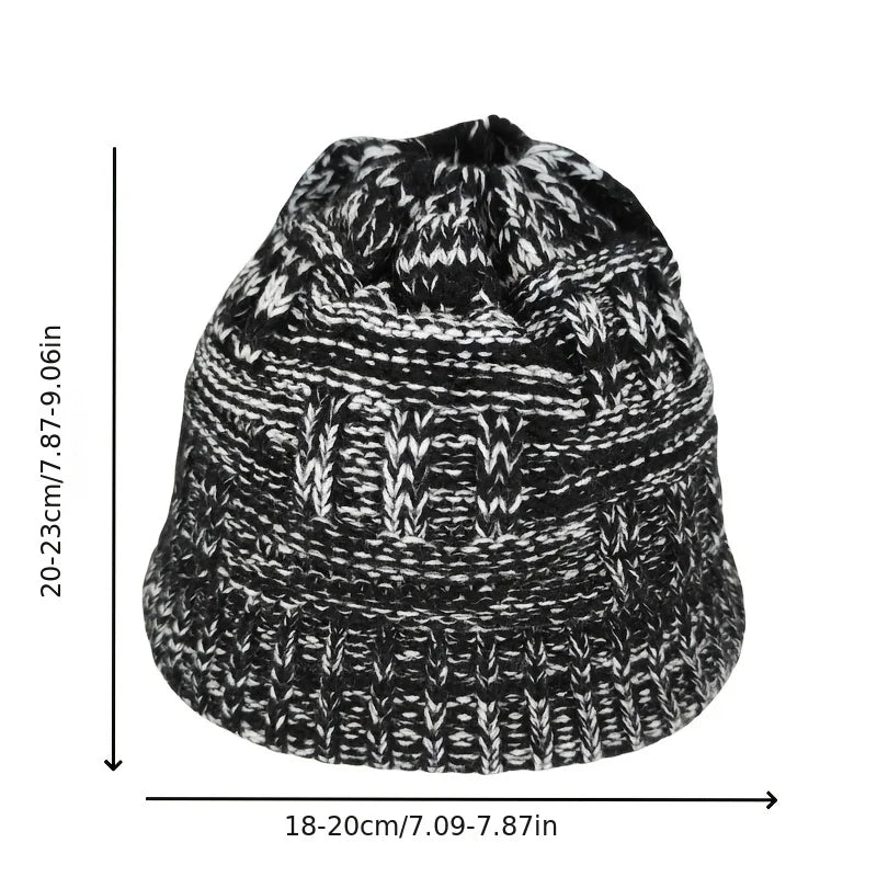 Women's Ponytail Knit Winter Beanie