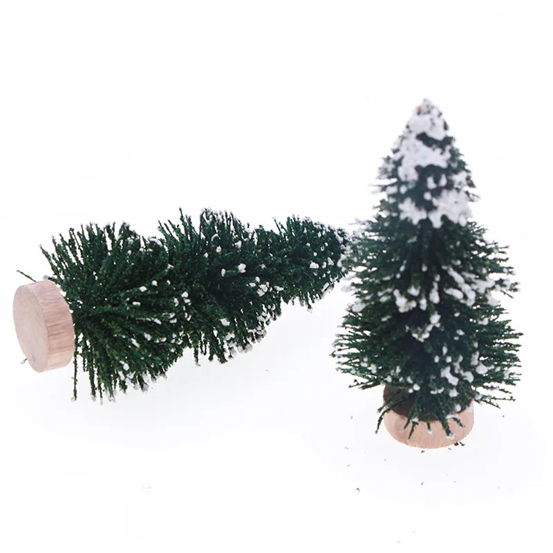 Mini Snowy Christmas Trees for Village Displays