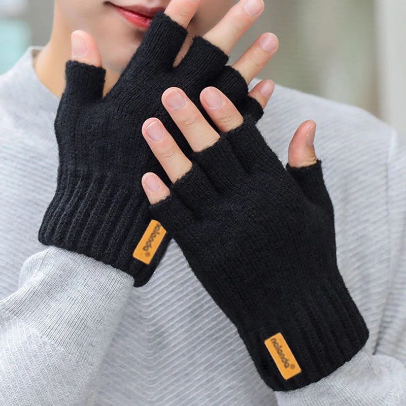 Unisex Knit Fingerless Touchscreen Gloves