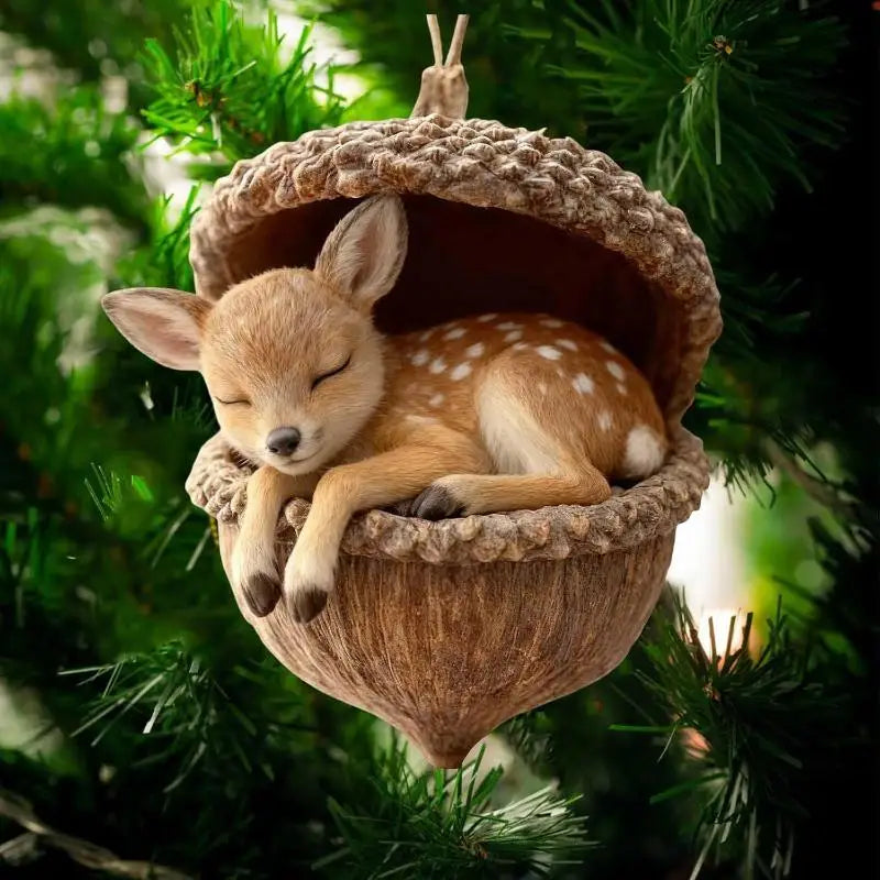 Festive Animal Acrylic Christmas Ornaments