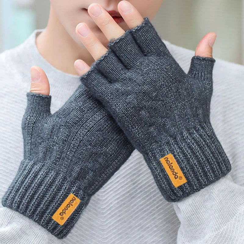 Unisex Knit Fingerless Touchscreen Gloves