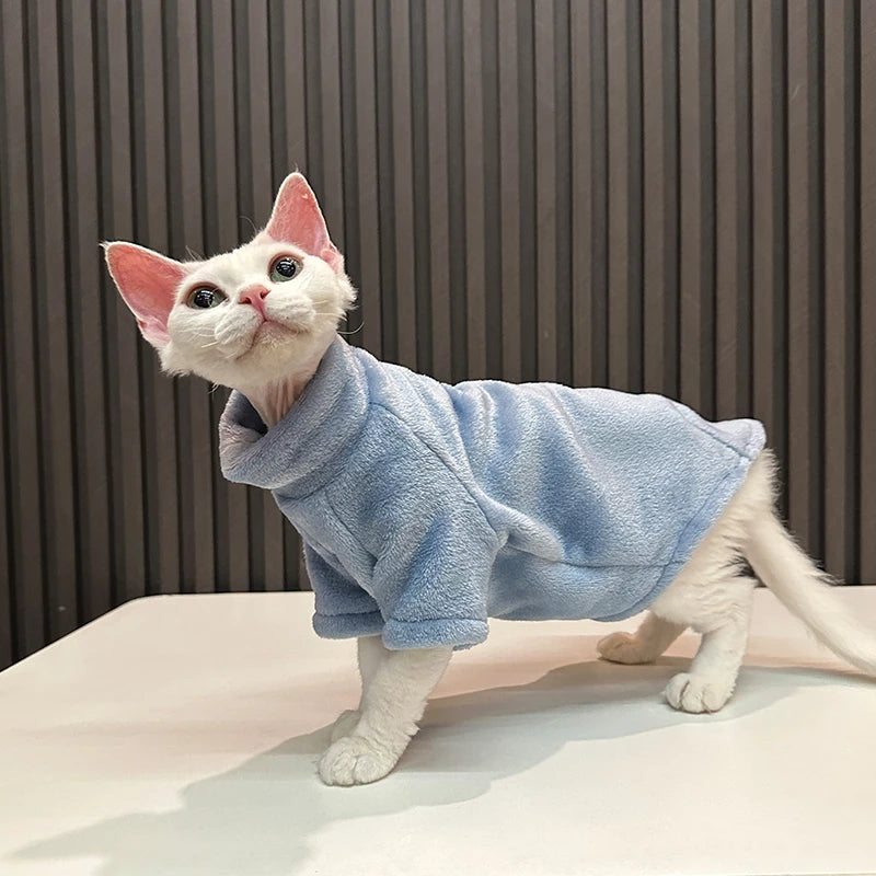 Warm Fleece Sweater for Hairless Cats