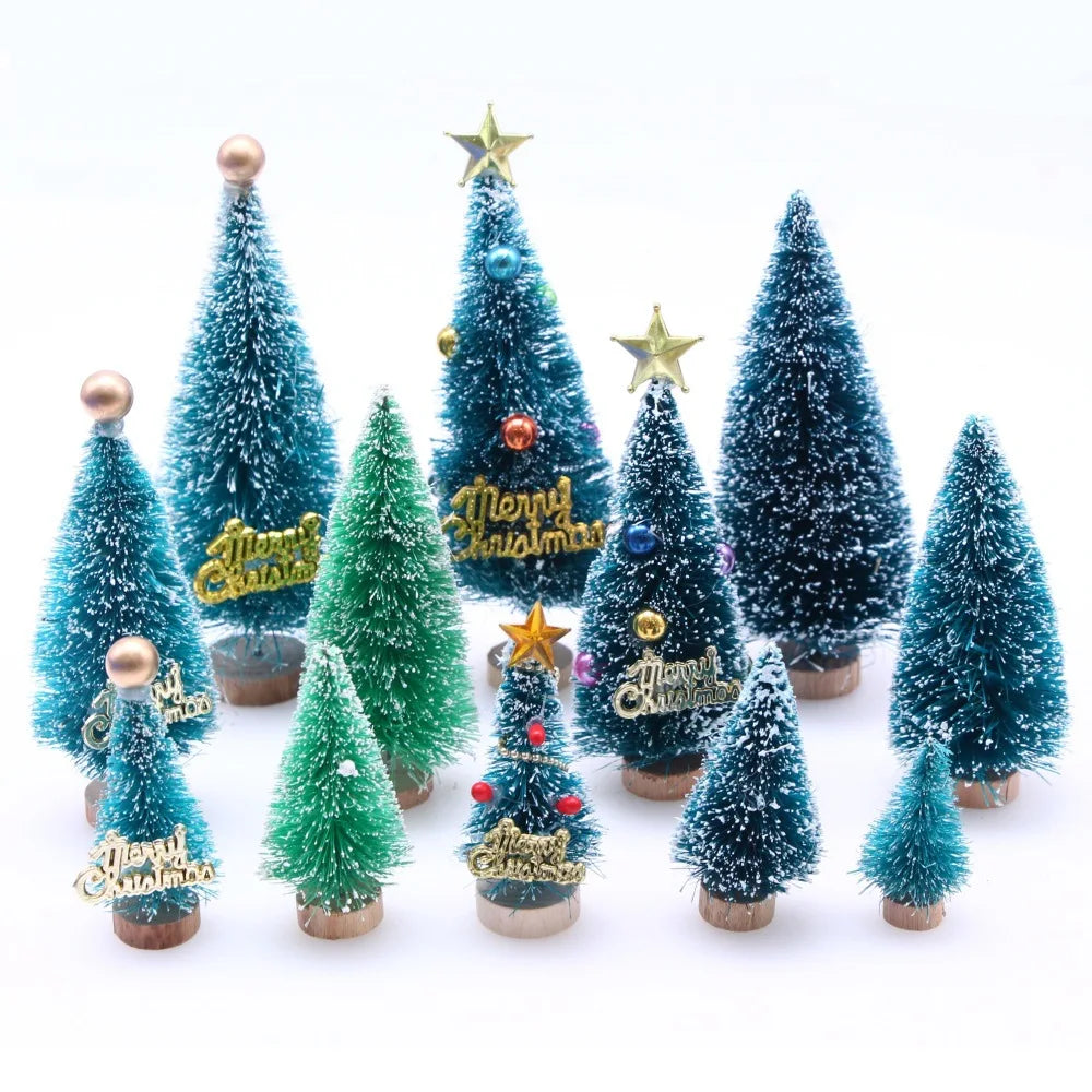 Mini Snowy Christmas Trees for Village Displays