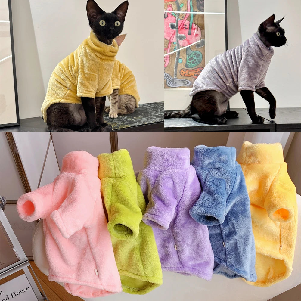 Warm Fleece Sweater for Hairless Cats
