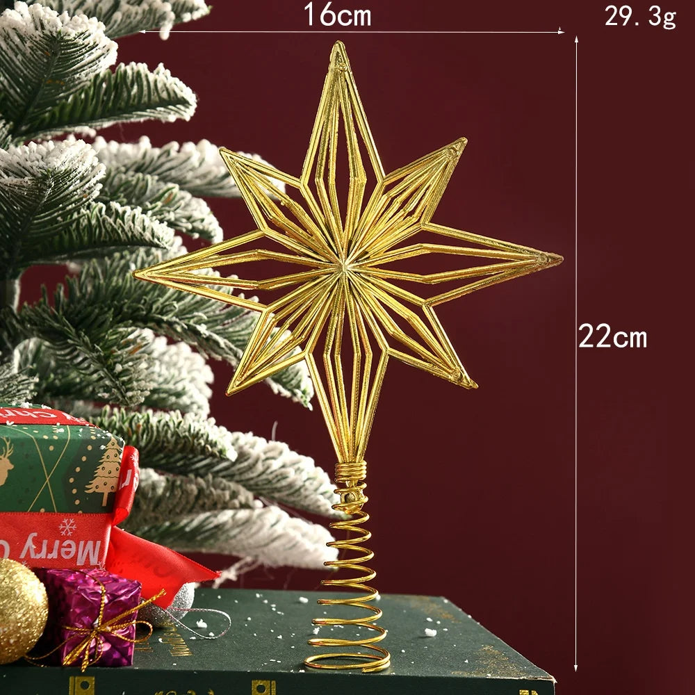 Gold Glitter Christmas Tree Star Topper