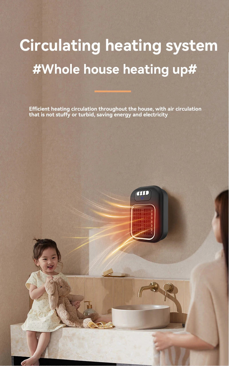 Portable Mini Wall Heater with Remote