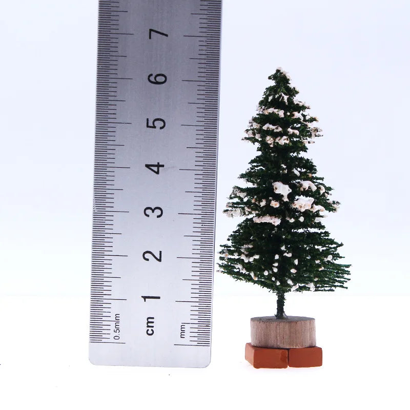 Mini Snowy Christmas Trees for Village Displays