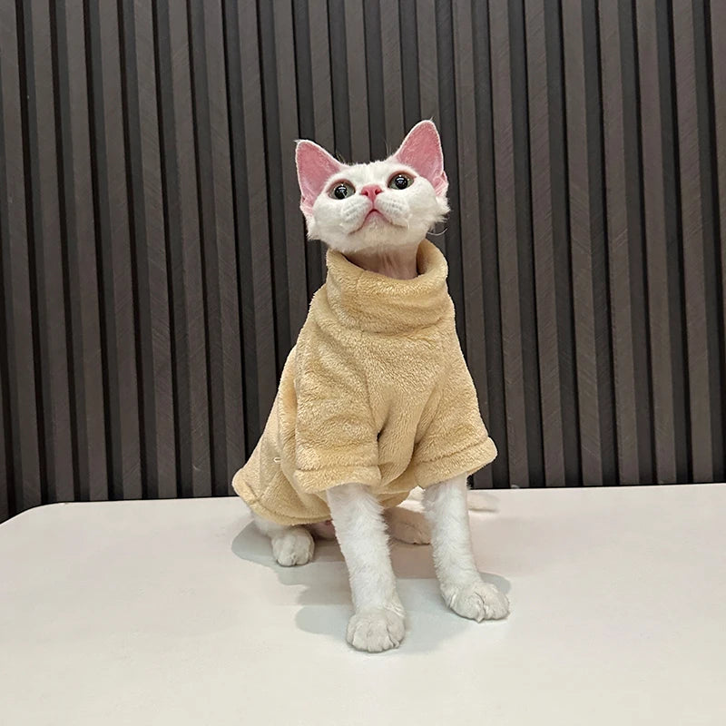 Warm Fleece Sweater for Hairless Cats