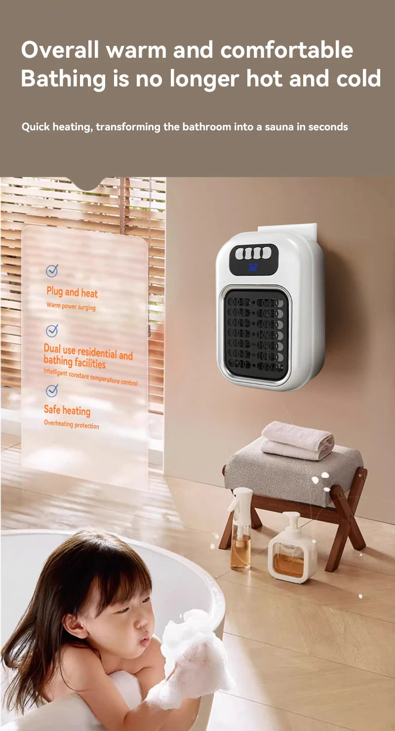 Portable Mini Wall Heater with Remote