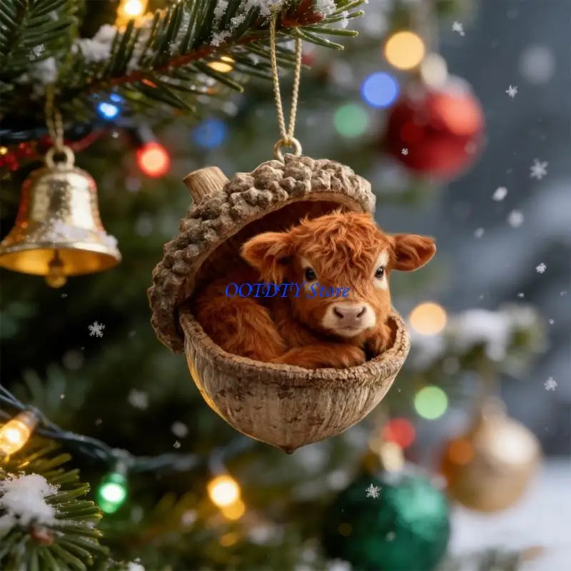 Highland Cow Christmas Ornaments