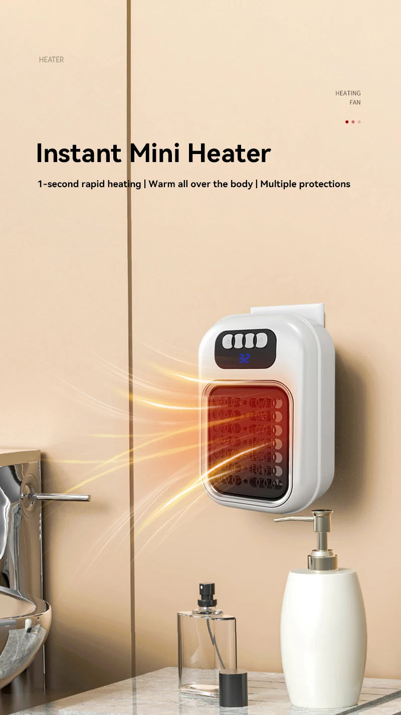 Portable Mini Wall Heater with Remote