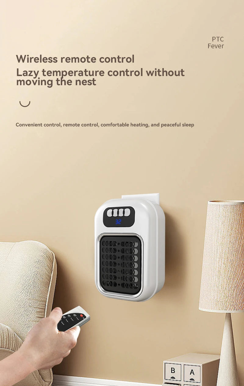 Portable Mini Wall Heater with Remote