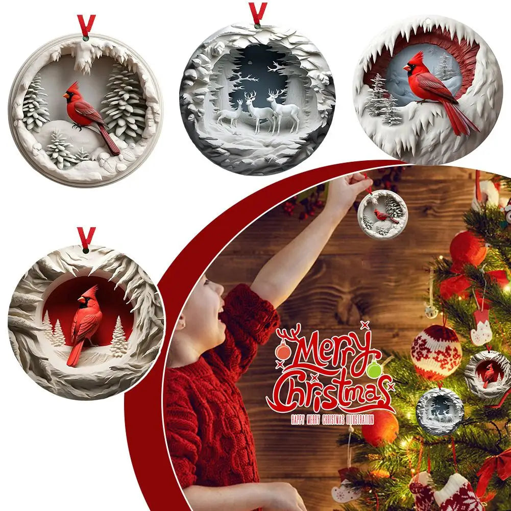 Red Cardinal Christmas Tree Ornaments