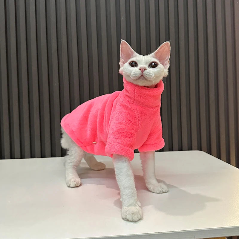 Warm Fleece Sweater for Hairless Cats