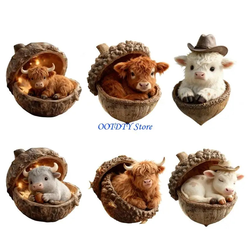 Highland Cow Christmas Ornaments
