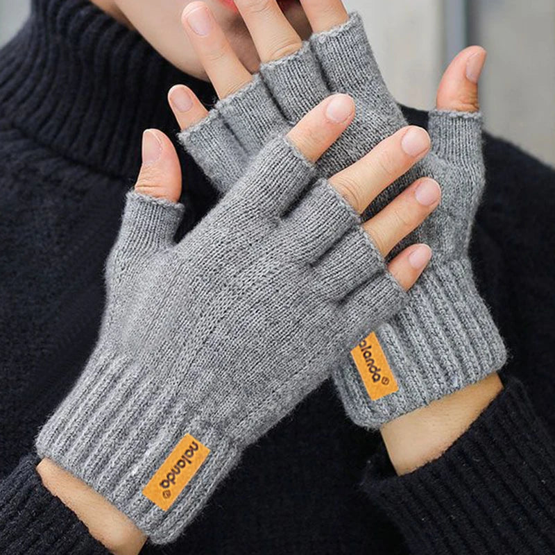 Unisex Knit Fingerless Touchscreen Gloves
