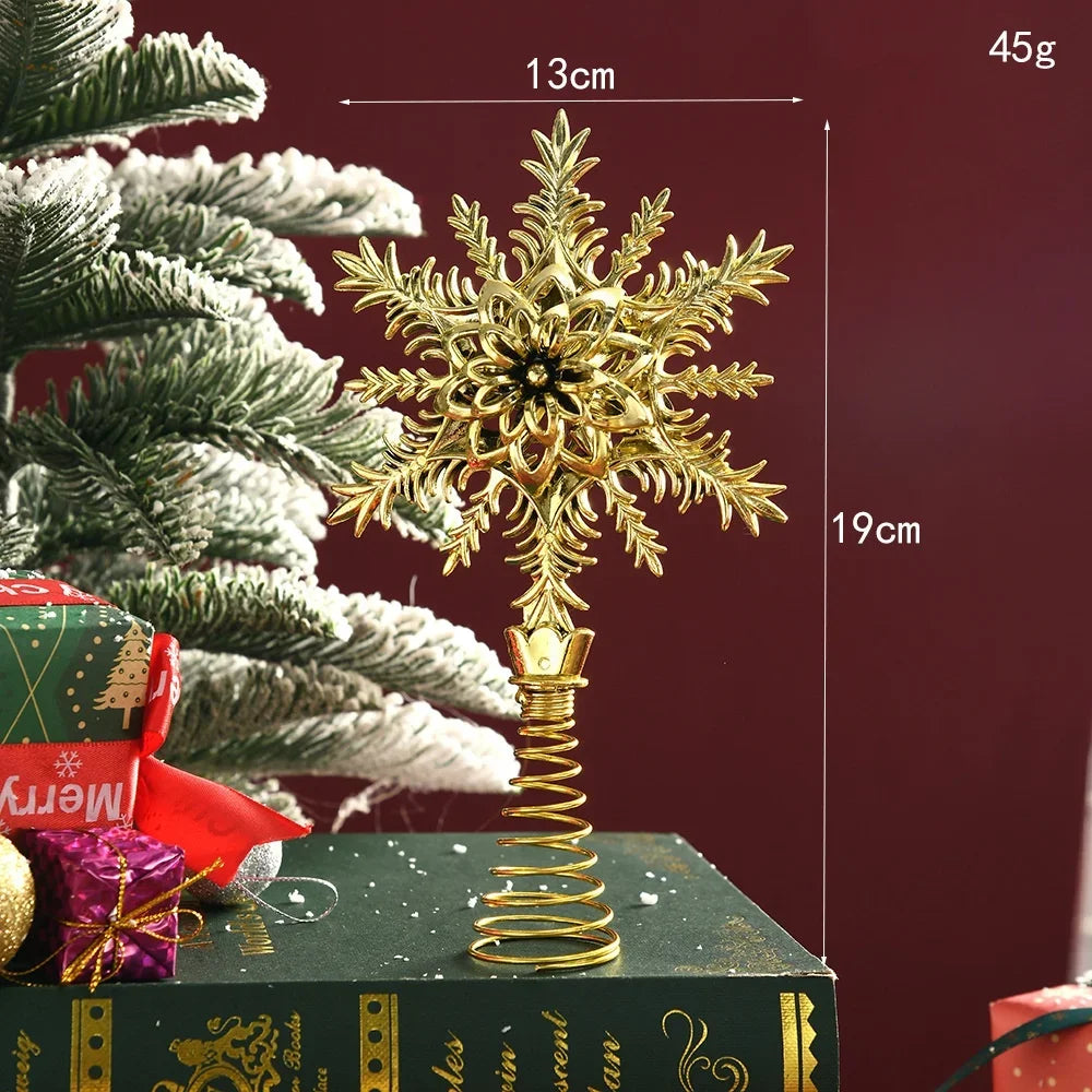 Gold Glitter Christmas Tree Star Topper