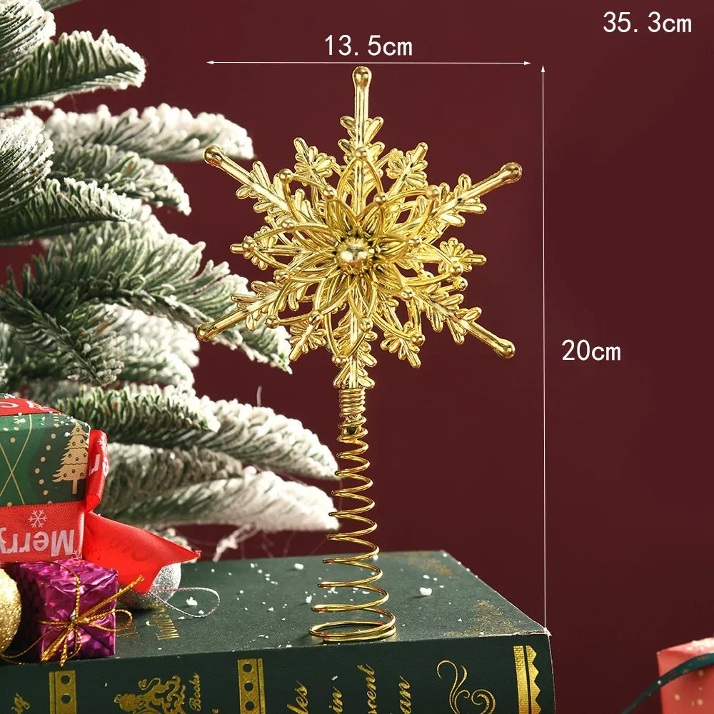 Gold Glitter Christmas Tree Star Topper