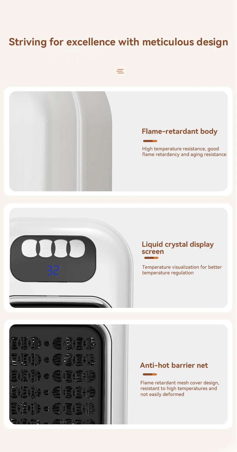 Portable Mini Wall Heater with Remote